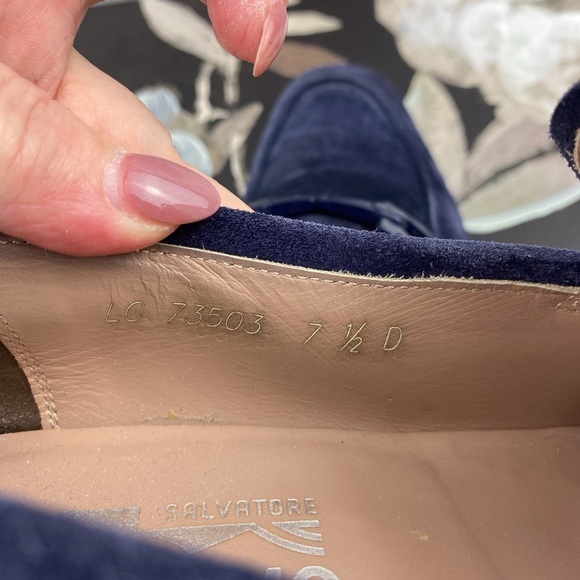 Ferragamo Men’s Foster Suede Loafer In Blue Size 7.5 Medium Width. - Picture 8 of 12